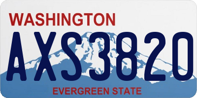 WA license plate AXS3820