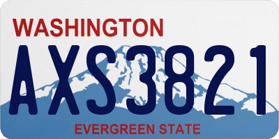 WA license plate AXS3821