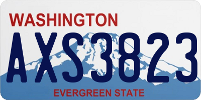 WA license plate AXS3823