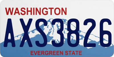 WA license plate AXS3826