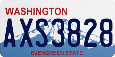 WA license plate AXS3828