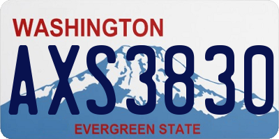 WA license plate AXS3830