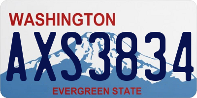 WA license plate AXS3834