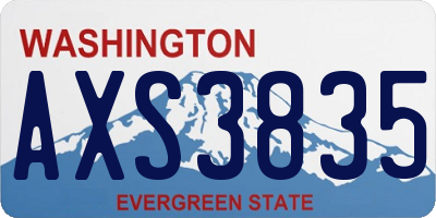 WA license plate AXS3835