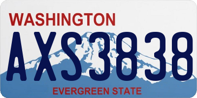 WA license plate AXS3838