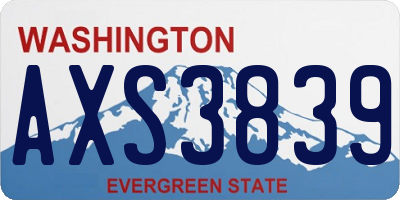 WA license plate AXS3839