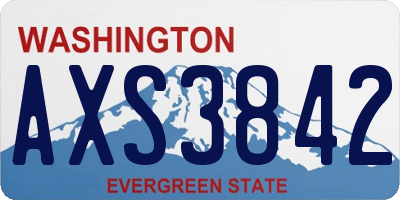 WA license plate AXS3842