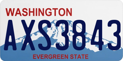WA license plate AXS3843