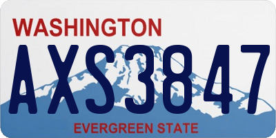 WA license plate AXS3847