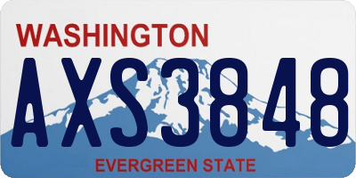 WA license plate AXS3848