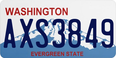 WA license plate AXS3849