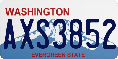 WA license plate AXS3852