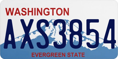 WA license plate AXS3854