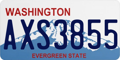 WA license plate AXS3855