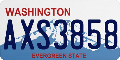 WA license plate AXS3858