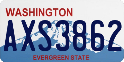 WA license plate AXS3862