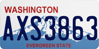 WA license plate AXS3863