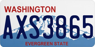 WA license plate AXS3865