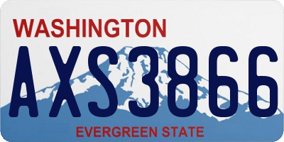 WA license plate AXS3866