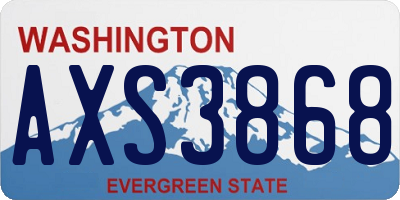 WA license plate AXS3868