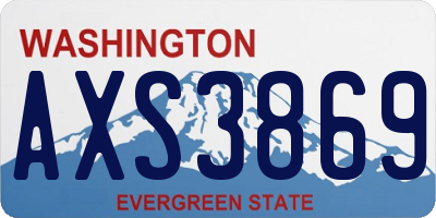WA license plate AXS3869