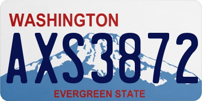 WA license plate AXS3872