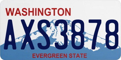 WA license plate AXS3878