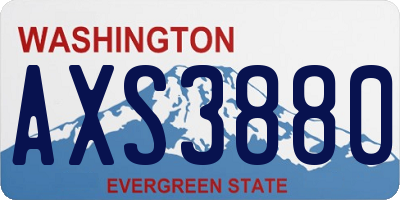 WA license plate AXS3880