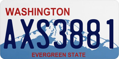 WA license plate AXS3881