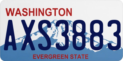 WA license plate AXS3883