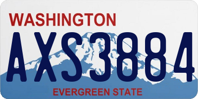 WA license plate AXS3884