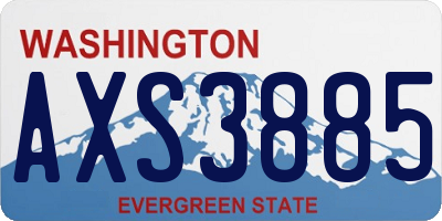 WA license plate AXS3885