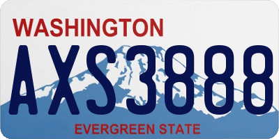 WA license plate AXS3888