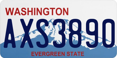 WA license plate AXS3890