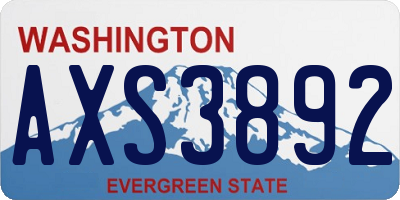 WA license plate AXS3892