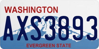 WA license plate AXS3893
