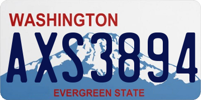 WA license plate AXS3894