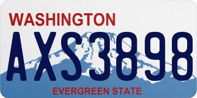 WA license plate AXS3898