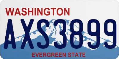 WA license plate AXS3899