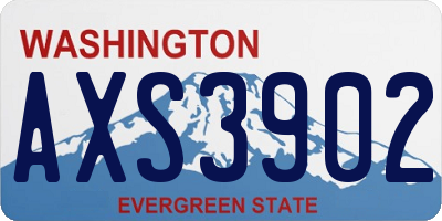 WA license plate AXS3902