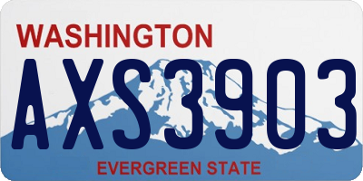 WA license plate AXS3903
