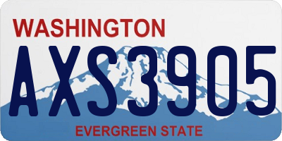 WA license plate AXS3905