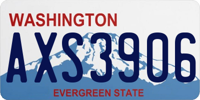 WA license plate AXS3906