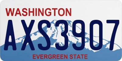 WA license plate AXS3907