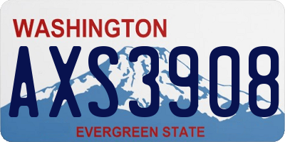 WA license plate AXS3908
