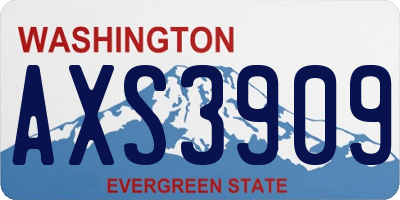 WA license plate AXS3909