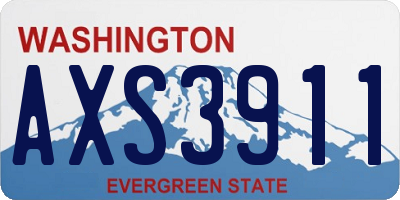 WA license plate AXS3911