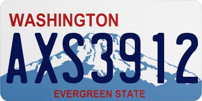 WA license plate AXS3912