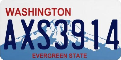 WA license plate AXS3914