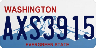 WA license plate AXS3915